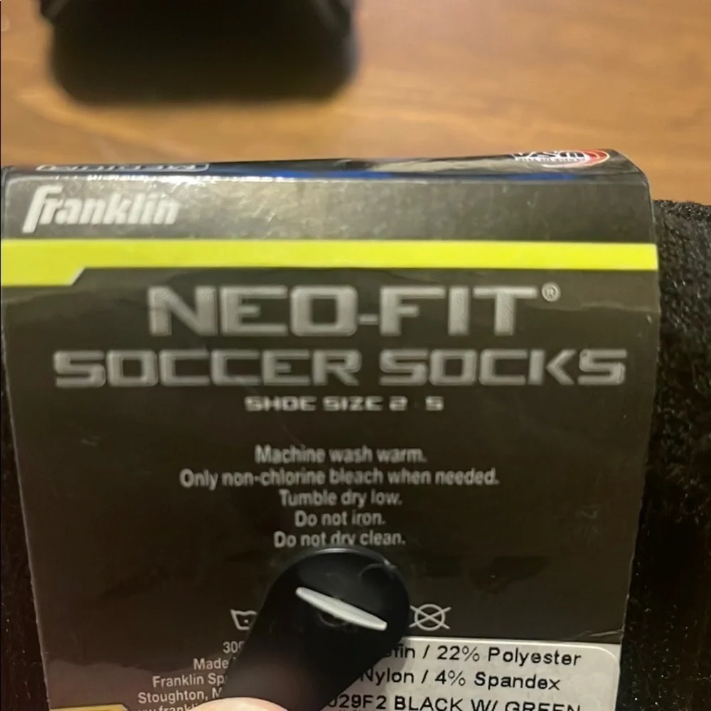 Franklin sports Black and Green Crew Socks with Neon Stripes